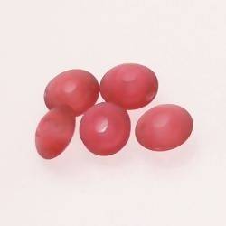 Perles en verre forme soucoupes Ø10-12mm couleur fushia givré (x 5)