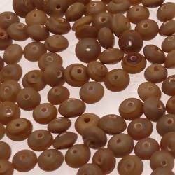 Perles en verre forme soucoupes Ø8mm couleur marron caramel opaque (x 10)