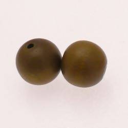 Perles en Bois rondes Ø15mm couleur Kaki (x 2)