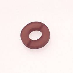 Perle en résine anneau rond Ø20mm couleur marron brun mat (x 1)