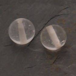 Perle en verre ronde Ø14mm couleur transparent (x 2)