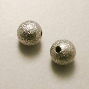 Perles en laiton strass paillette 6mm couleur argent antique (x 2)