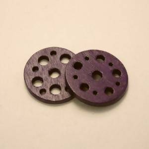 Disque perforé diamètre 25mm couleur violet - prune (x 2)