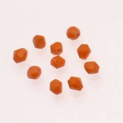 Perles en verre forme petite toupie Ø4mm couleur orange opaque (x 10)