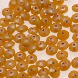 Perles en verre forme soucoupes Ø8mm couleur jaune foncé brillant (x 10)