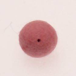 Perles en laine ronde Ø20mm couleur rose (x 1)