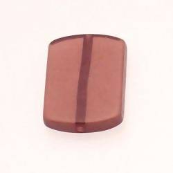 Perle en résine rectangle arrondi 25x30mm couleur marron brun brillant (x 1)