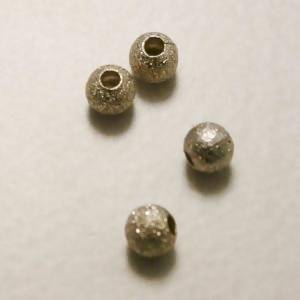 Perles en laiton strass paillette 4mm couleur argent (x 4)