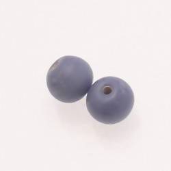 Perle en verre ronde Ø10mm couleur bleu pervenche opaque (x 2)