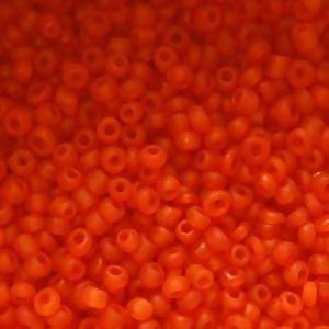 Perles de Rocaille 2mm couleur rouge orange transparent givré (x 20g)