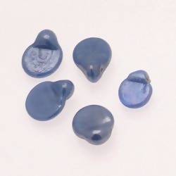Perles en verre ronde plate Ø10mm couleur bleu jean brillant (x 5)