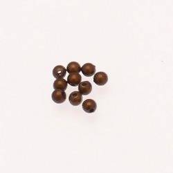 Perles magiques rondes Ø4mm couleur marron glacé (x 10)