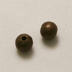 Perles en laiton strass paillette 5mm bronze (x 2)