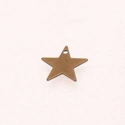 Perle en métal forme pastille étoile Ø10mm couleur vieil or (x 1)