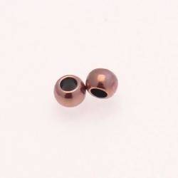 Perle en métal boule Ø7mm couleur cuivre (x 2)
