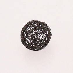 Perle en métal pelote de fil Ø20mm couleur noir / hématite (x 1)