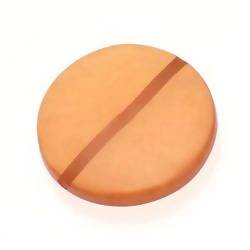 Perle en résine disque Ø40mm couleur marron caramel brillant (x 1)