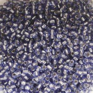 Perles de Rocaille 2mm ronde bleu foncé transparent trou argenté (x 20g)