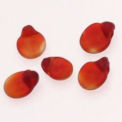 Perles en verre ronde plate Ø10mm couleur rubis givré (x 5)