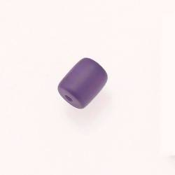 Perle en résine cylindre Ø10mm couleur violet brillant (x 1)