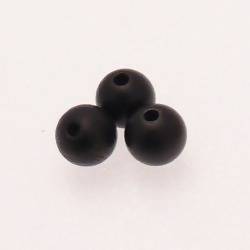 Perles en Bois rondes Ø10mm couleur Noir (x 3)