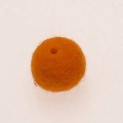 Perles en laine ronde Ø20mm couleur orange mandarine (x 1)