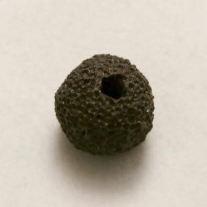 Perle de lave ronde Ø12mm couleur gris foncé (x 1)