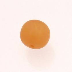 Perle ronde en résine Ø20mm couleur jaune mat (x 1)