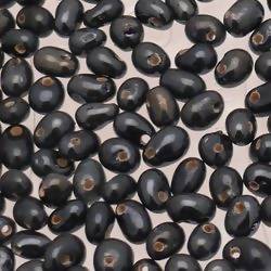 Perles en verre forme de petite goutte Ø5mm couleur noir brillant (x 10)