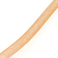 Ruban résille tubulaire diamètre 8mm couleur orange (x 1m)