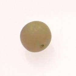 Perle ronde en résine Ø20mm couleur vert olive mat (x 1)