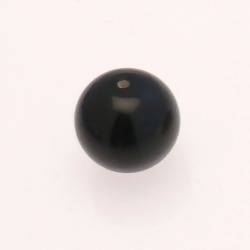 Perle ronde en verre Ø20mm couleur noir opaque (x 1)