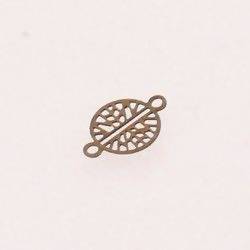 Perle métal breloque cercle filigrane Ø8mm couleur vieil or (x 1)