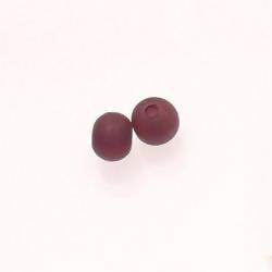 Perle ronde en résine Ø8mm couleur marron brun mat (x 2)