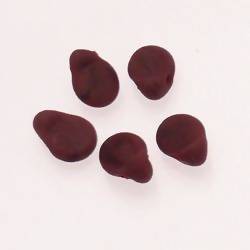 Perles en verre ronde plate Ø10mm couleur chocolat givré (x 5)