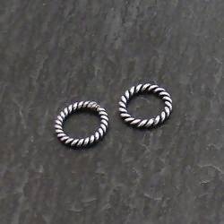 Perle en métal anneau tressé Ø18mm couleur argent vieilli (x 2)