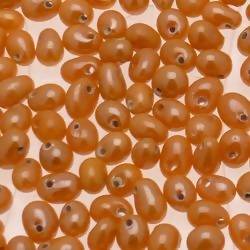 Perles en verre forme de petite goutte Ø5mm couleur jaune foncé brillant (x 10)