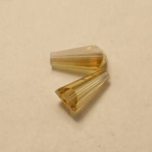 Perles en cristal AAA conique 6x12mm couleur champagne transparent (x 2)