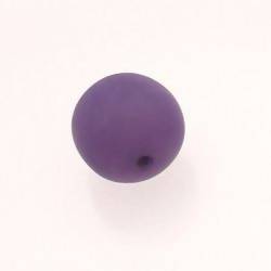 Perle ronde en résine Ø20mm couleur violet mat (x 1)