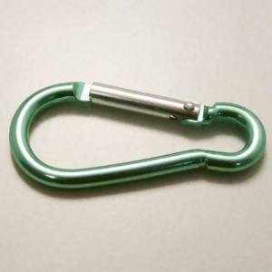 Fermoir mousqueton porte-clés 50x22mm couleur vert (x 1)