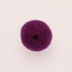 Perles en laine ronde Ø20mm couleur violet (x 1)