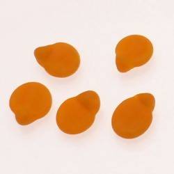 Perles en verre ronde plate Ø10mm couleur orange clair givré (x 5)