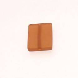 Perle en résine carré 18x18mm couleur marron caramel mat (x 1)