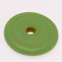 Perle en verre forme maxi palet Ø40mm couleur vert pomme opaque (x 1)