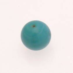 Perle ronde en verre Ø20mm couleur bleu turquoise opaque (x 1)