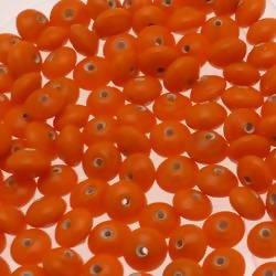 Perles en verre forme soucoupes Ø8mm couleur orange opaque (x 10)