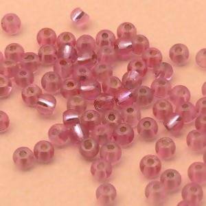 Perles en verre rondes Ø4mm rose transparent (x 10)