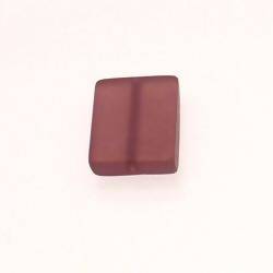 Perle en résine carré 18x18mm couleur marron brun mat (x 1)