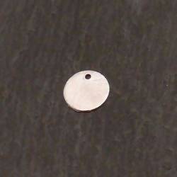 Perle en métal brossé forme pastille Ø10mm couleur Argent (x 1)