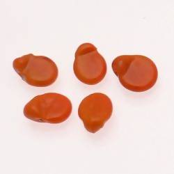 Perles en verre ronde plate Ø10mm couleur orange opaque (x 5)